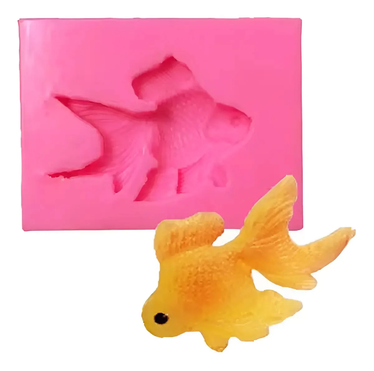 Molde Silicone Peixe Rosa Luyke Para Confeitaria E Artesanato Multifunção