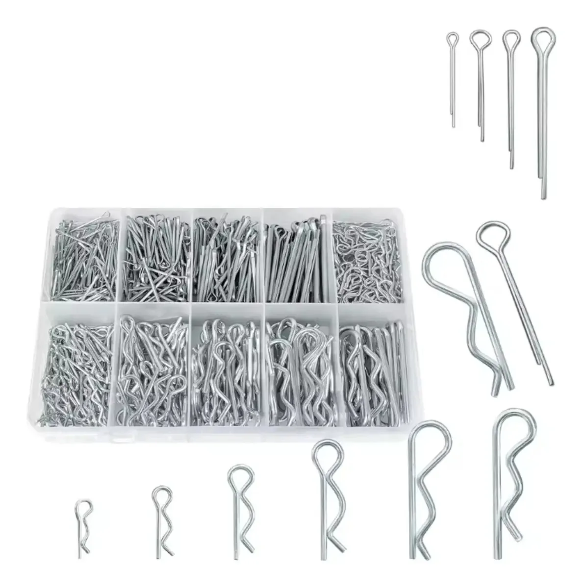 Kit 458 Grampos R Travas Pinos Contrapino Engate Eixo Clipes