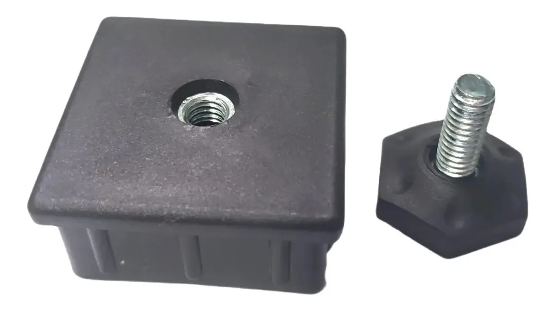 Kit 10 Ponteiras Antiderrapantes Gferro Para Metalon 50x50 Regulação Altura