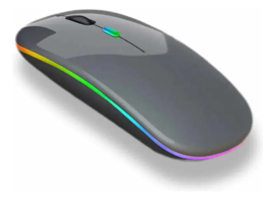 Mouse Para Macbook Recarregável Ergonômico Bluetooth E 2.4g Cor Cinza