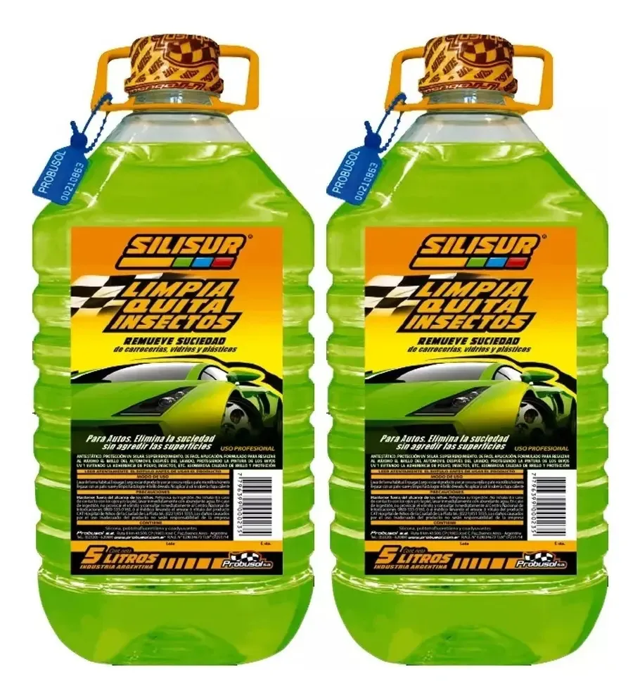 Removedor de insetos e insetos Silisur Carwash, pacote X2 de 5 litros | Limpeza eficaz