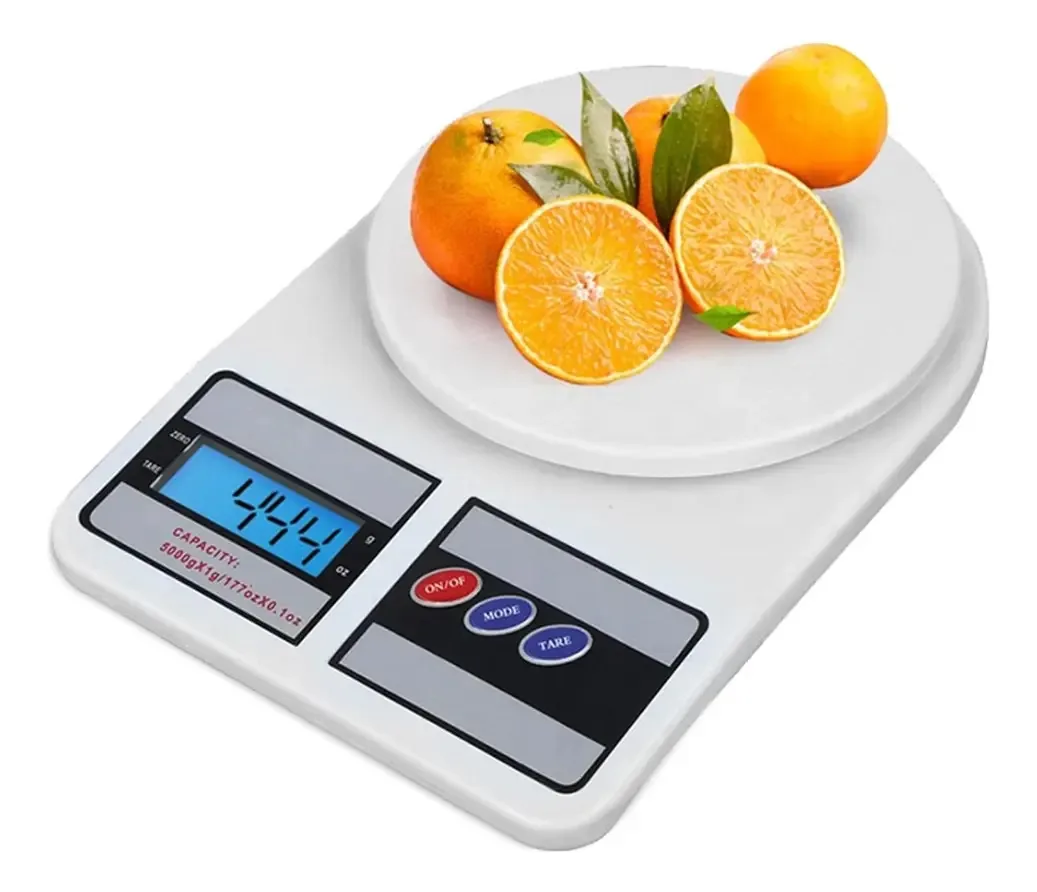 Balança Digital de Precisão Cozinha 7 kg Nutrição e branco