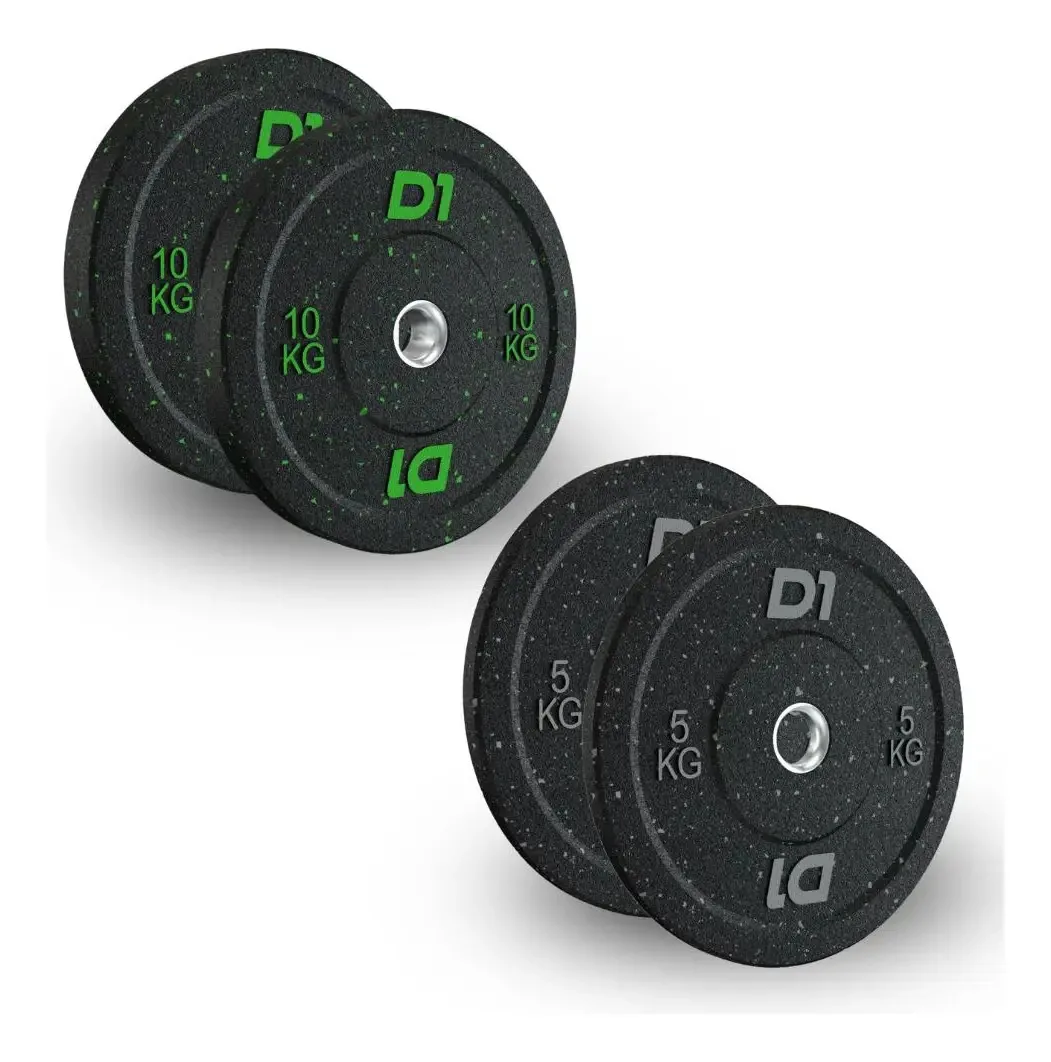 Kit Anilhas Olímpica Bumper Hi Temp Par 5kg + Par 10kg