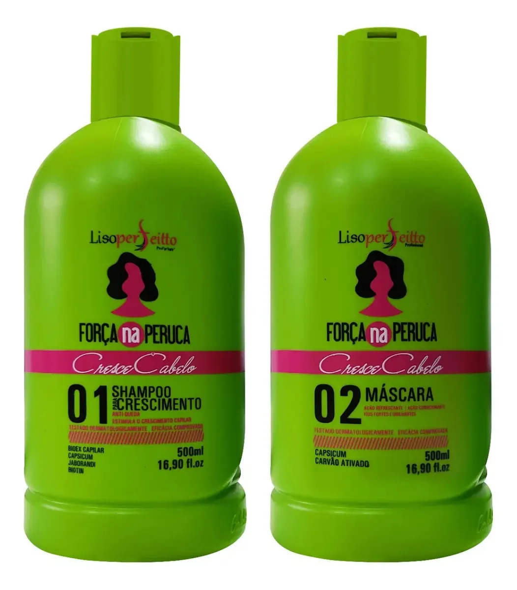 Kit Shampoo Força E Cond Cresce Efeito Nano Antiqueda 1000ml