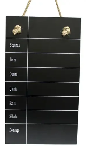 Quadro Negro Lousa Decorativa Lembretes Recados Semanal