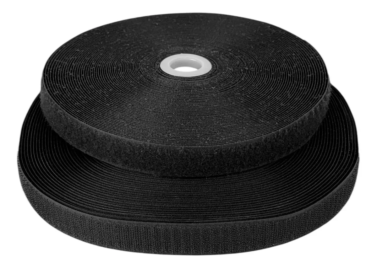 Velcro de Costurar Boing Preto 2.5 cm x 25 m – Fecho de Contato para Artesanato
