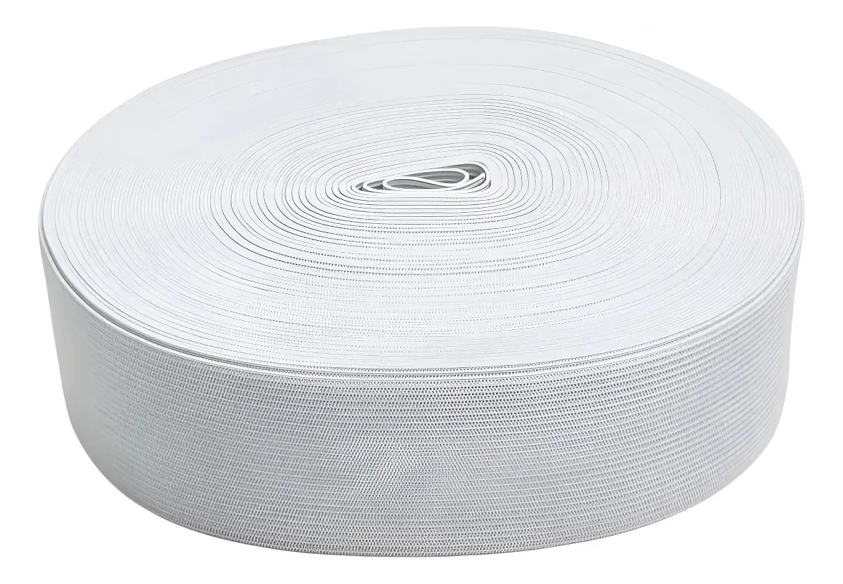 Elástico Chato Embutir Boing Branco 4.4cm 25m Artesanato Moda