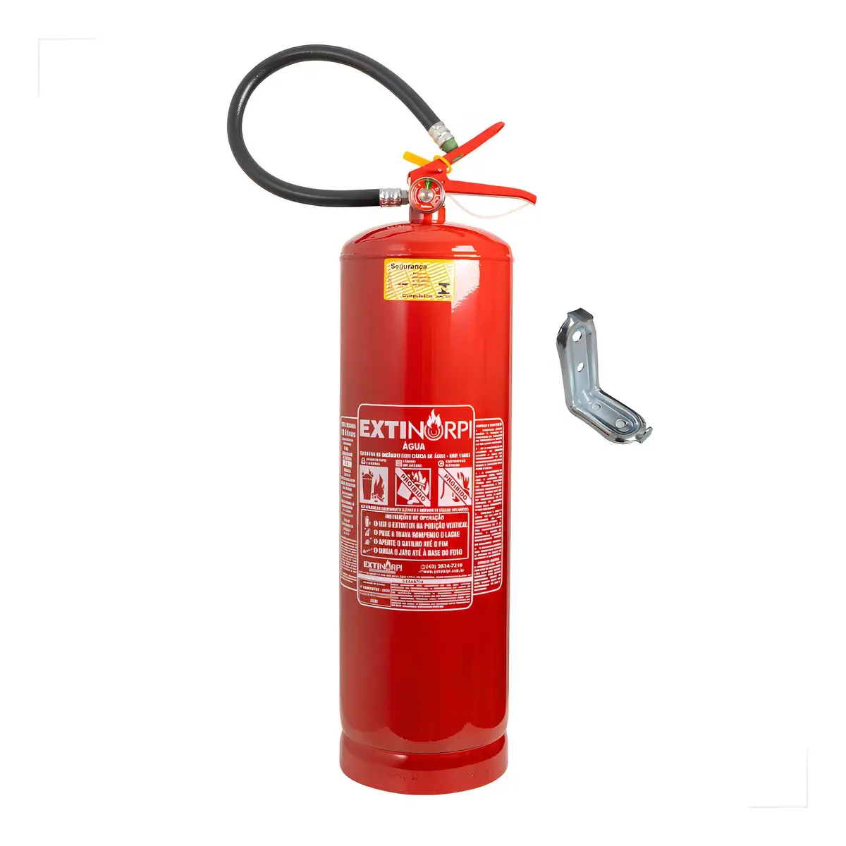 Extintor Água 10L Platina Extintores Classe A ABNT NBR 15808 Suporte