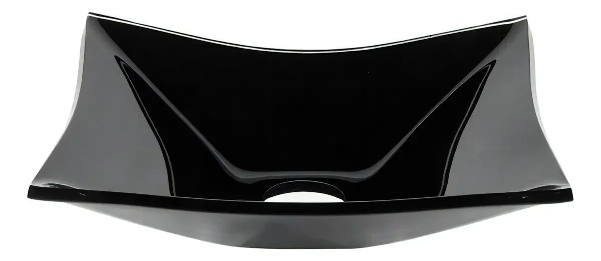 Cuba Quadrada De Vidro 39x34cm Preto Para Banheiro