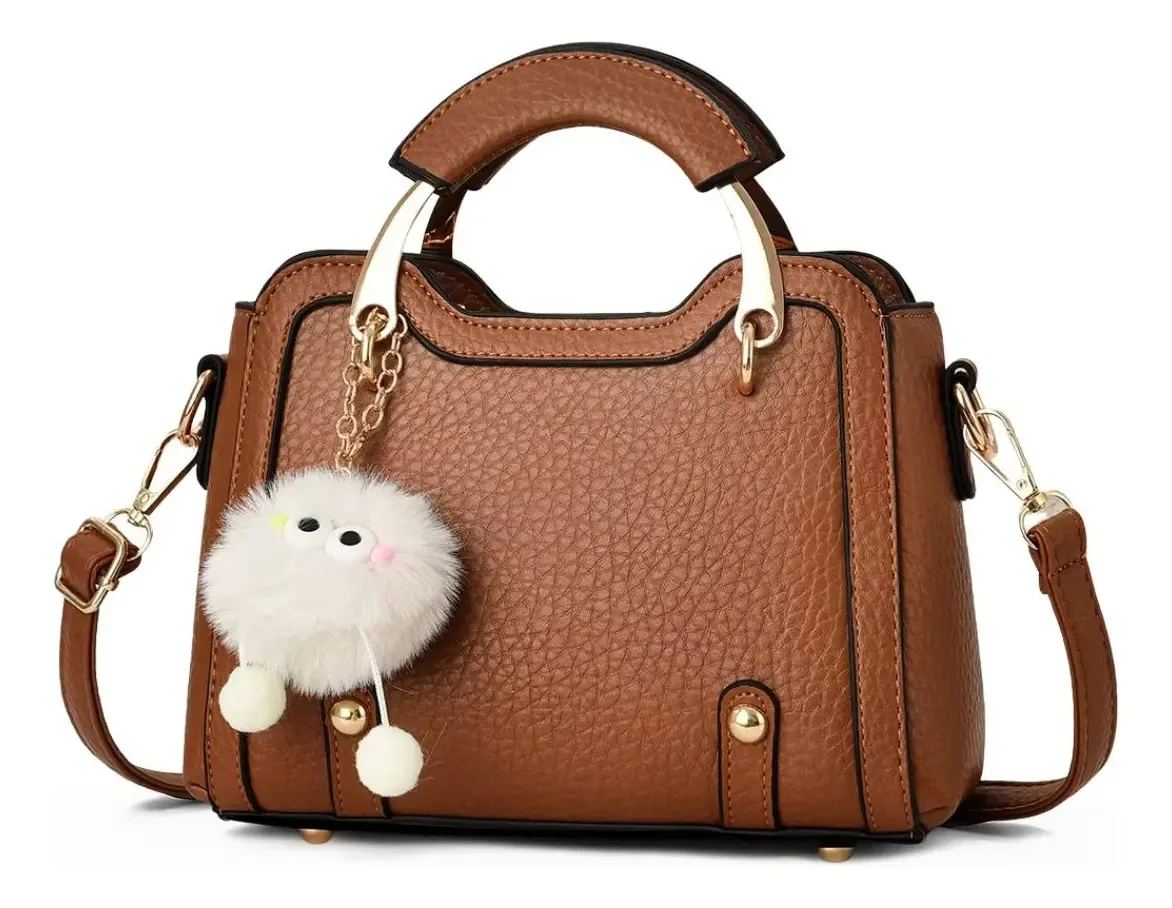 Bolsa Tiracolo Casual Estilosa Shopping Passeio Social Ofert Cor Caramelo Desenho Do Tecido Lisa