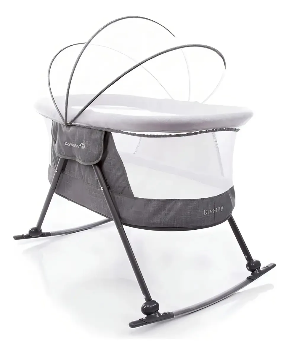 Berço Para Bebê Portátil Moisés Com Balanço Dreamy - Safety Cor Cinza