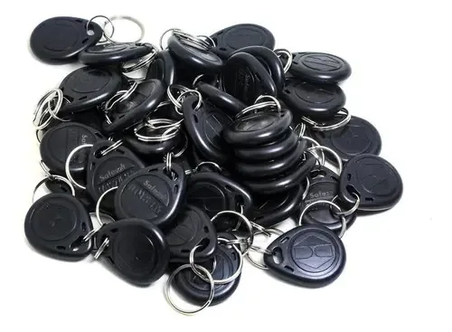 Kit 10 Chaveiro Tag Para Controle Acesso Portaria Cor Preto