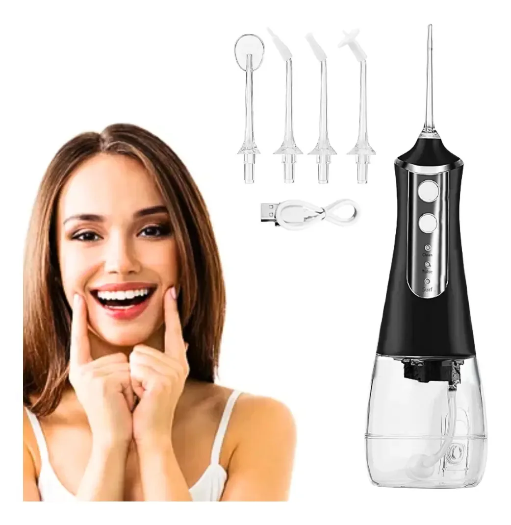 Jato D'água Irrigador Oral Higiene Limpeza Bucal E Dental Cor Preto