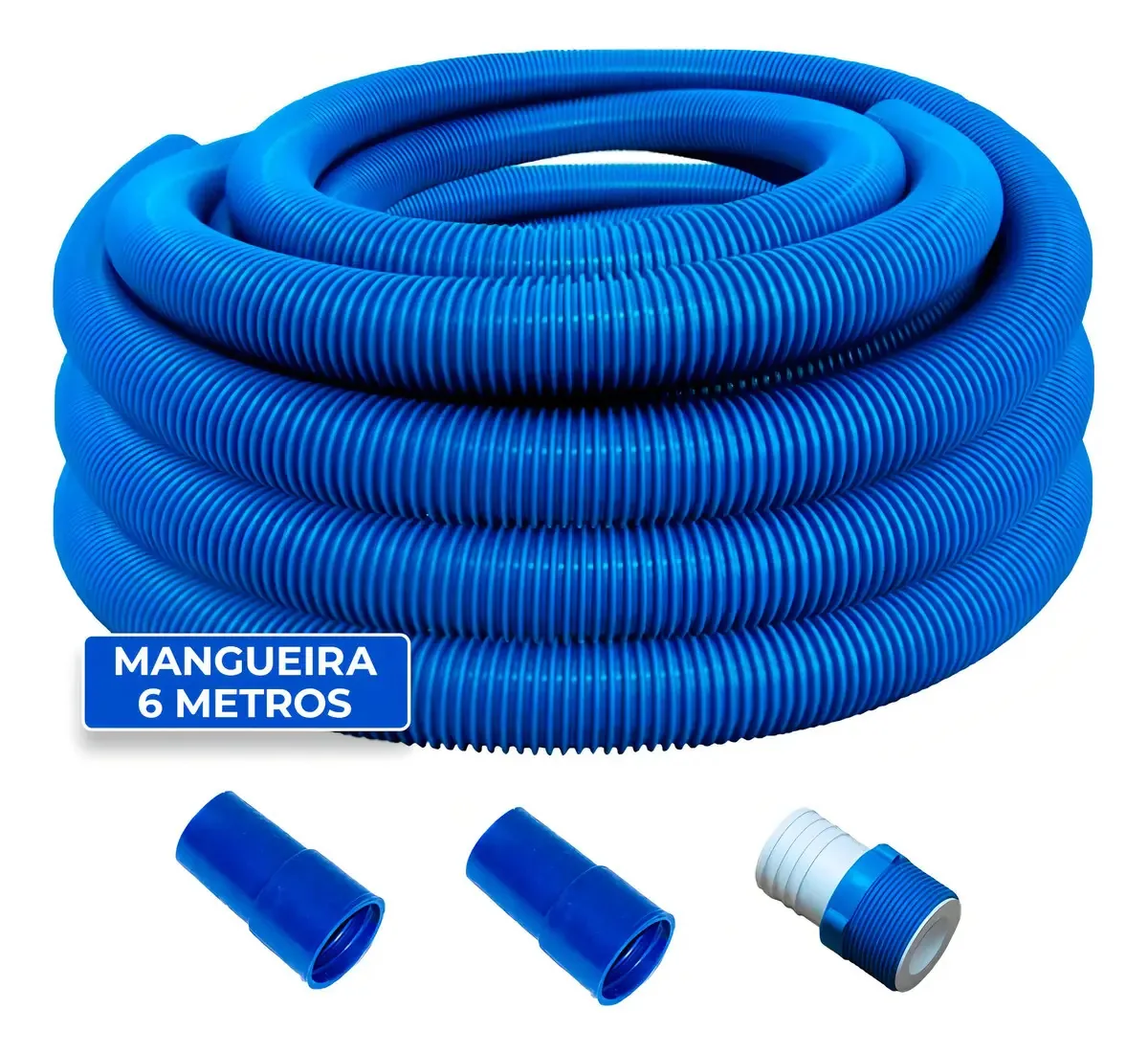 Mangueira Para Piscina 6 Metros Com Ponteiras E Adaptador