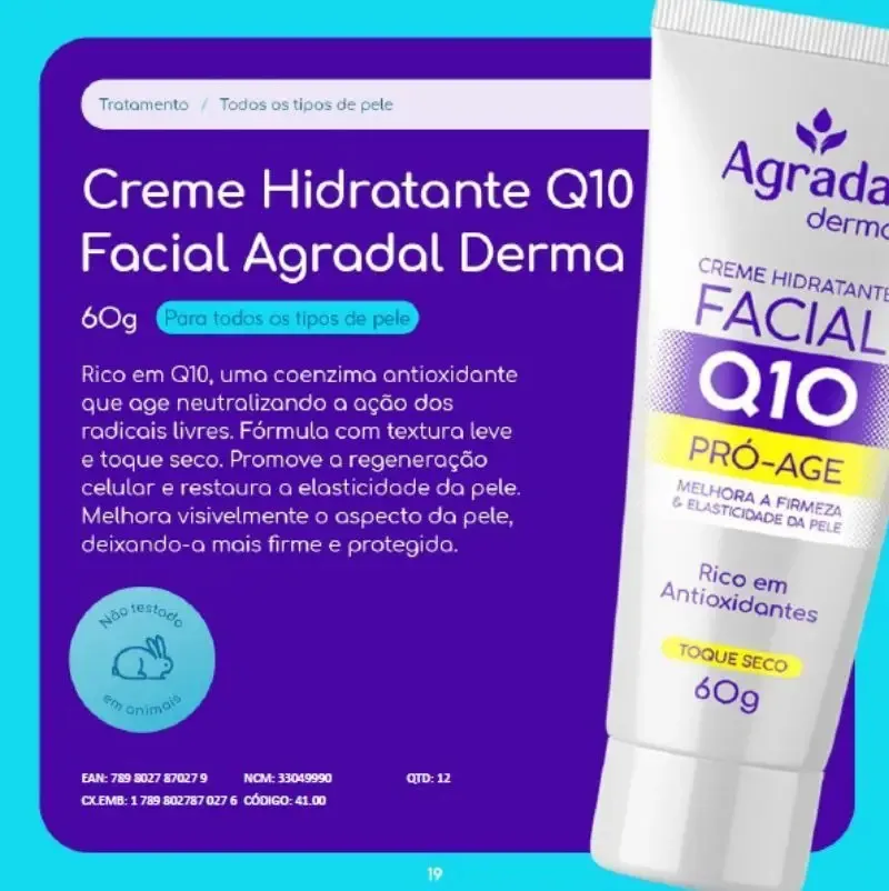 Sabonete Facial 150g + Creme Q10 60g Agradal
