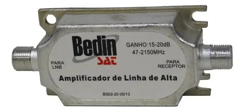 Amplificador De Linha Alta 20dbi 47-2250mhz Bs02-20 Bedinsat