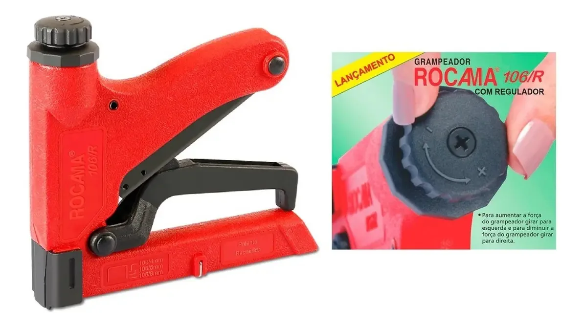 Grampeador Manual Rocama 106/R para Artesanato e Estofamento