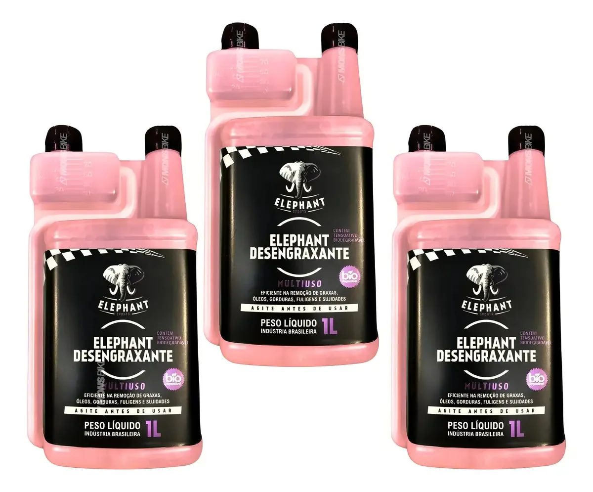 3x Desengraxante Multiuso Bike Limpeza Bicicleta Elephant 1l