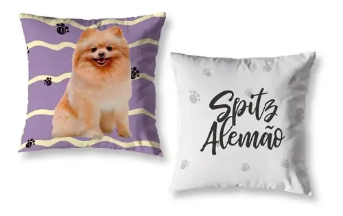Kit 2 Almofadas Cheias Quarto 40cm Pet Cachorrro Spitz
