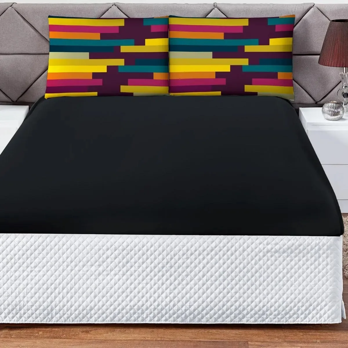 Jogo Cama Casal Padrão Lençol 3 Peças Estampada - Pastilhas