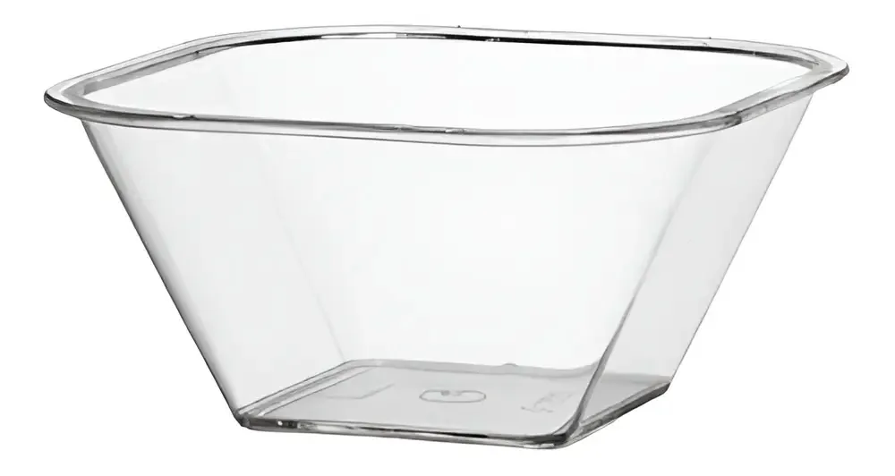 Kit 18 Petisqueira Bowls Plástico Cristal 350ml Três Triângulos Festas