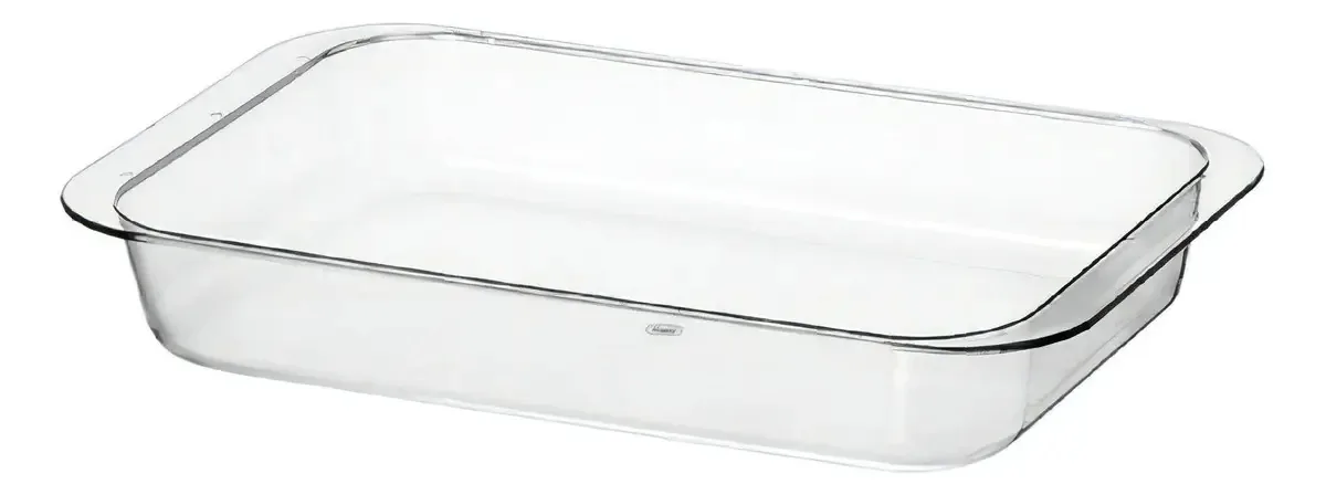 Kit 3 Travessas Retangulares Cristal Transparente 20x30cm Tres Triangulos