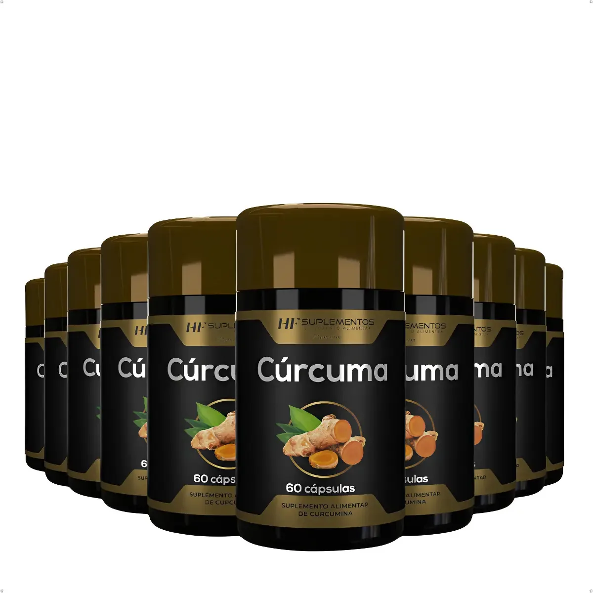 10x Cúrcuma 60 Cápsulas Hf Suplementos Sem Sabor
