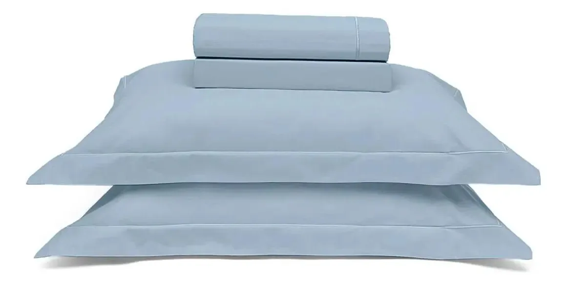 Jogo Cama Queen Buettner 250x240m 200 Fios Reffinata Azul