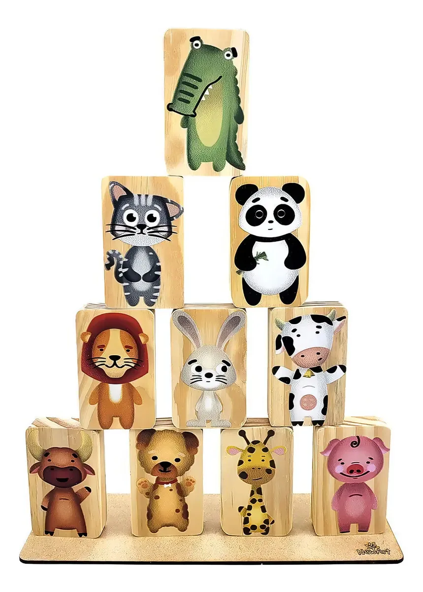 Jogo Torre Do Equilíbrio Brinquedo Madeira Equilibrio Animal