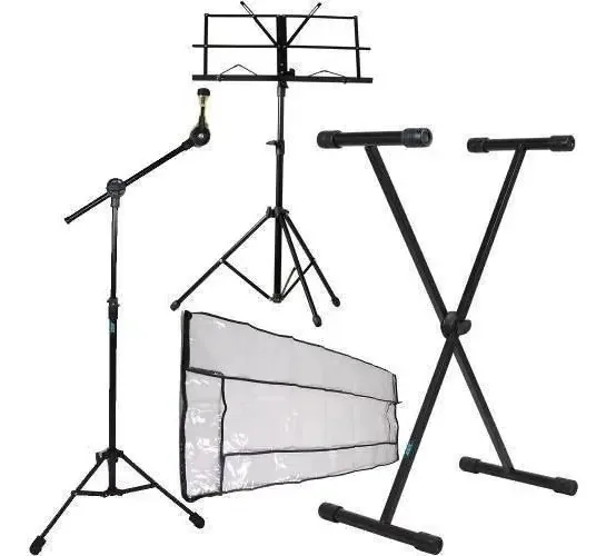 Kit Acessórios Para Teclado Musical Com Cobertura + Suportes