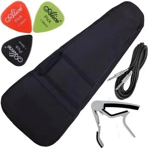 Kit Capa Violão Folk Acolchoada Com Acessórios