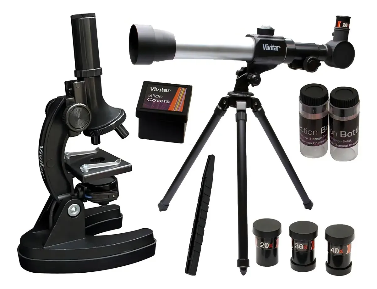 Kit Infantil Vivtelmic20 Combinado Telescópio E Microscópio