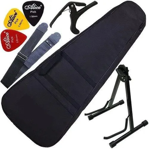 Capa Violão Folk + Suporte + Palhetas + Capotraste + Correia