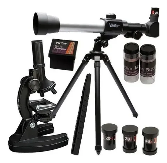 Kit Telescópio 120x + Tripé + Microscópio 600x 24h