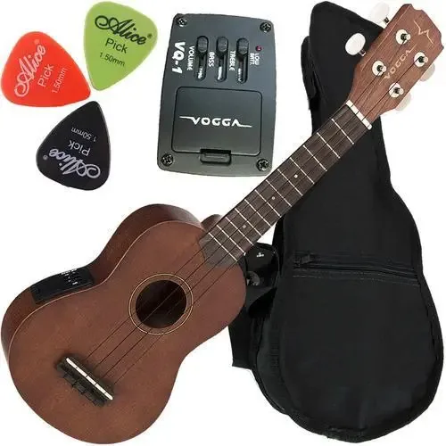 Kit Ukulele Vogga Elétrico Soprano Vuk309 Completo 24h
