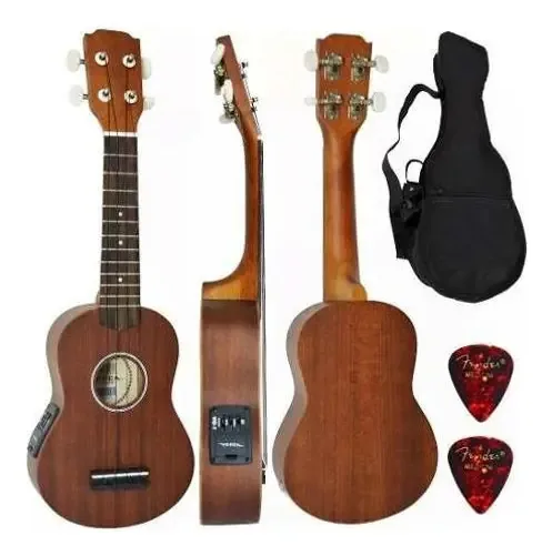 Kit Ukulele Vogga Eletroacústico Soprano Nylon + Capa Vuk309