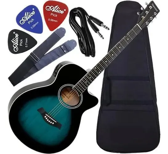 Kit Violão Eletroacústico Mini Jumbo Gsf1r Dbb Giannini