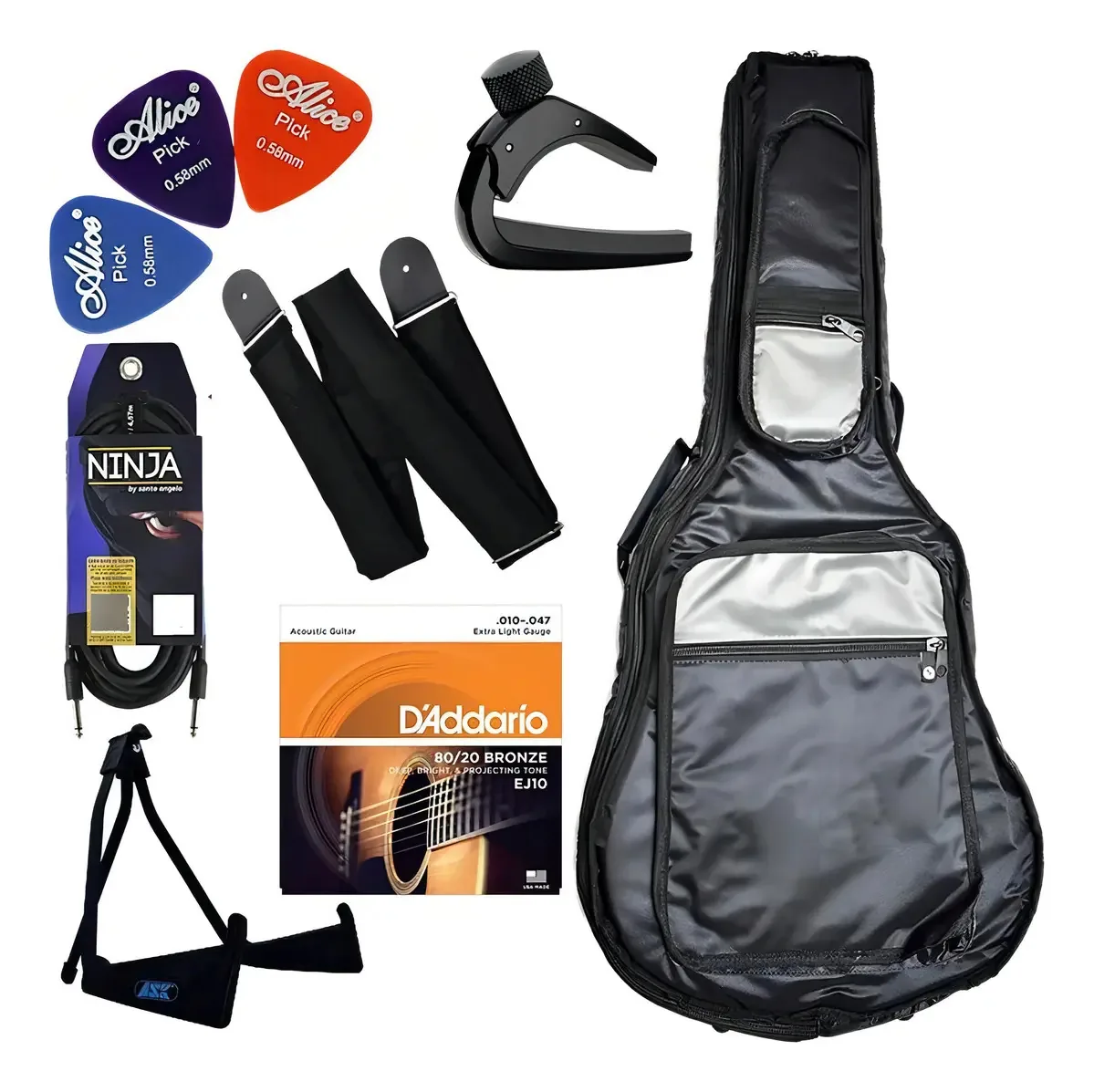 Kit Acessórios Violão Capa Premium Acolchoada Cordas
