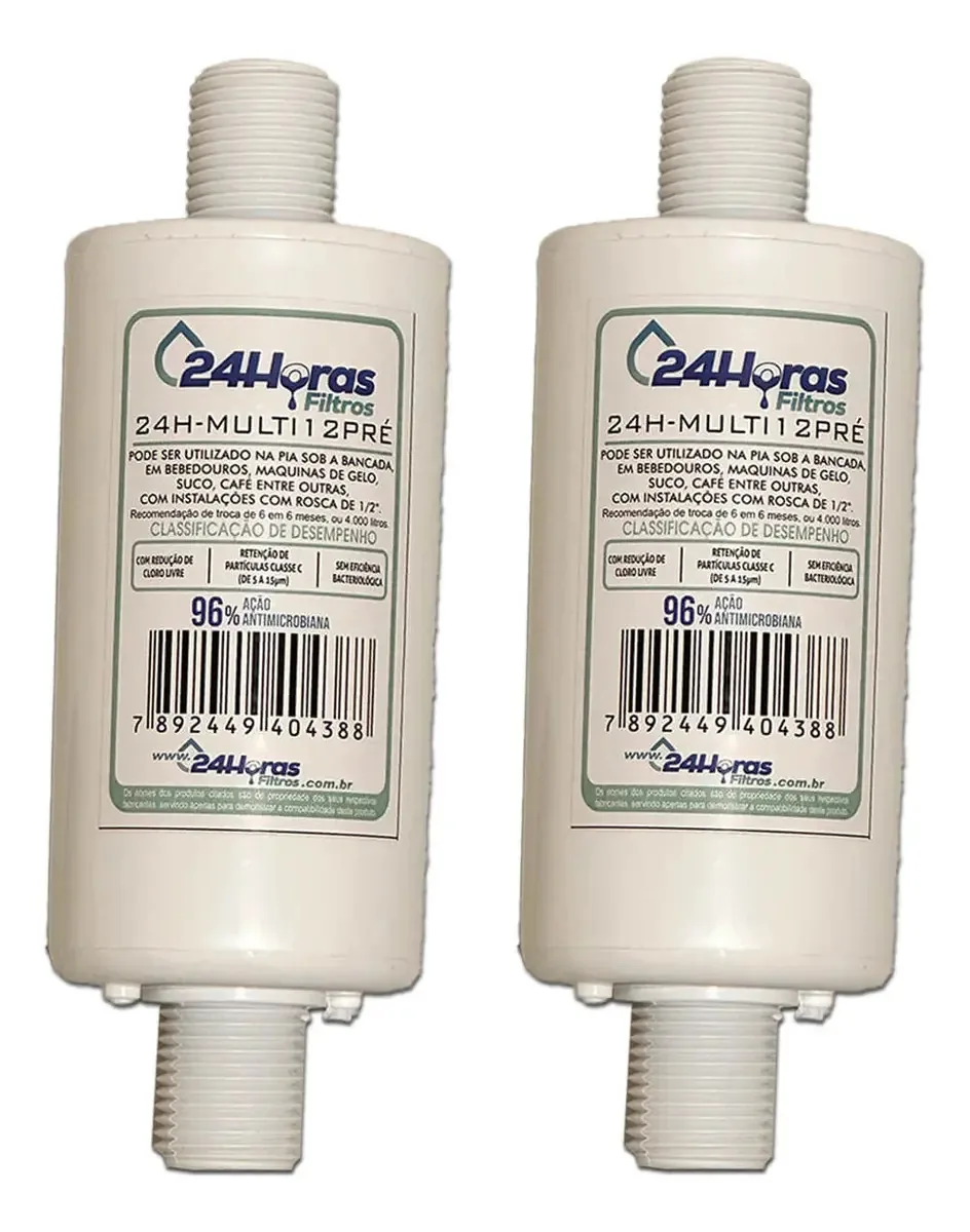 2x Refil Pré Filtro Água Universal Rosca 1/2 Adaptação Fácil