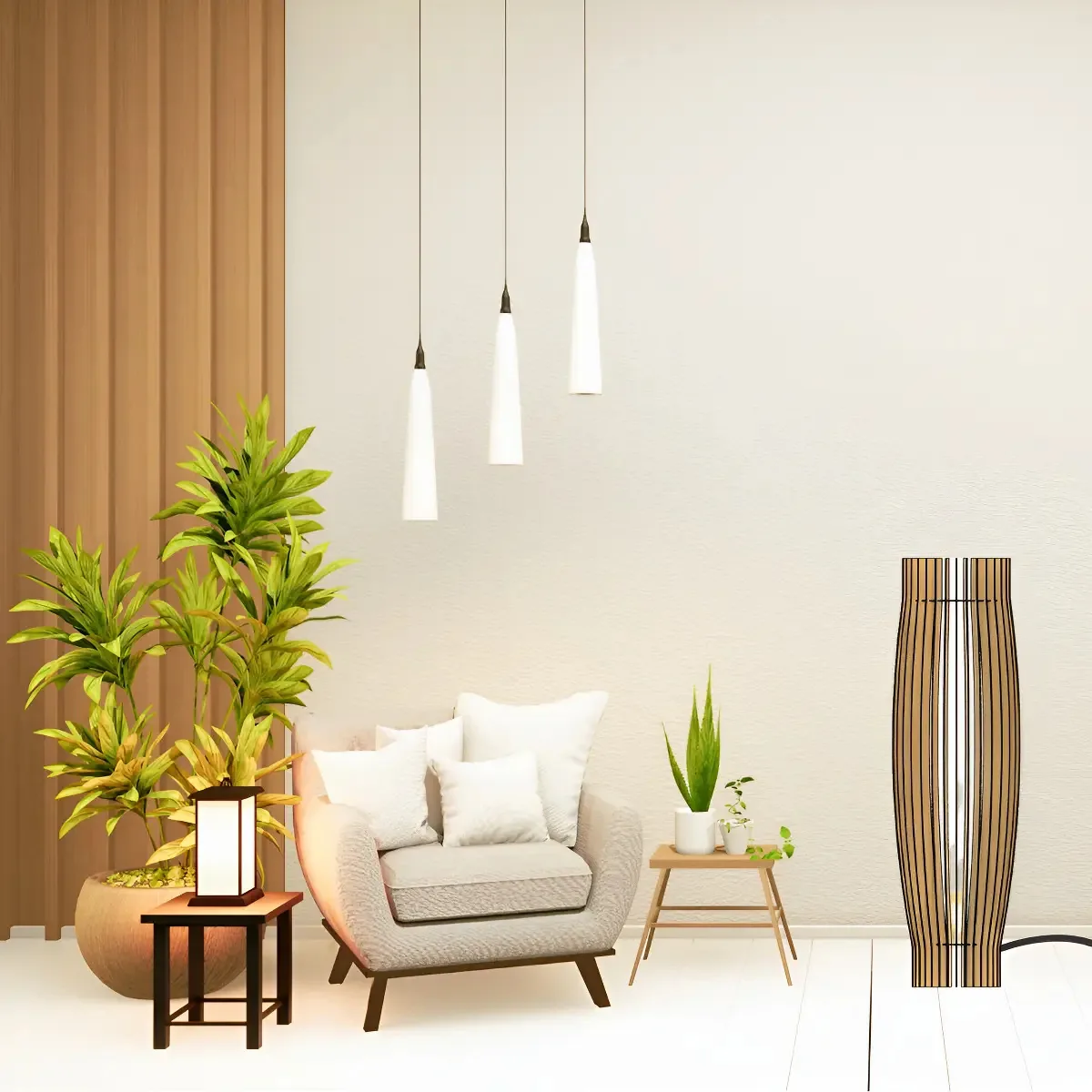 Abajur Grande De Chão Mdf Luminária