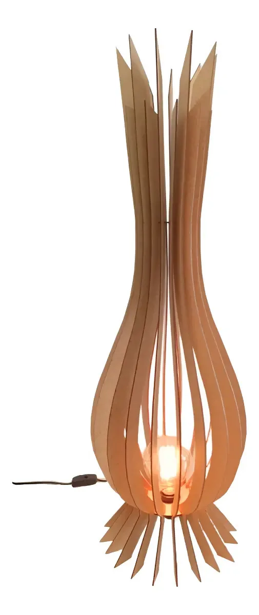 Luminária De Chão Santa Maria Mdf 75cm Estrutura Bege