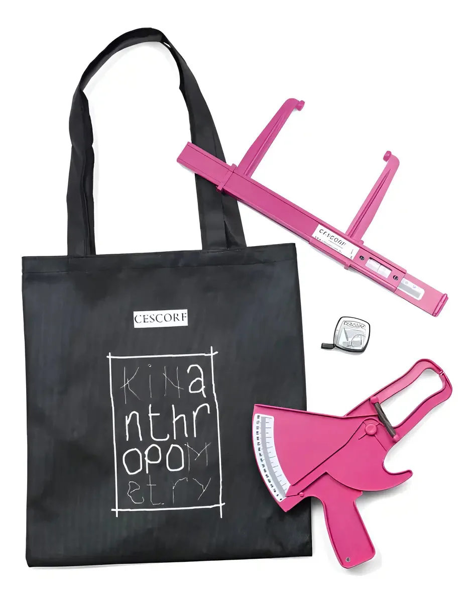 Kit Antropométrico Cescorf Innovare Rosa - Plicômetro, Paquímetro e Trena