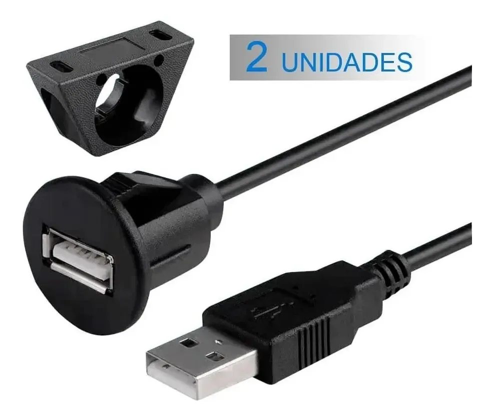 Kit 2 Cabos Usb 2.0 Extensão Macho Femea Multimídia 1 Metro