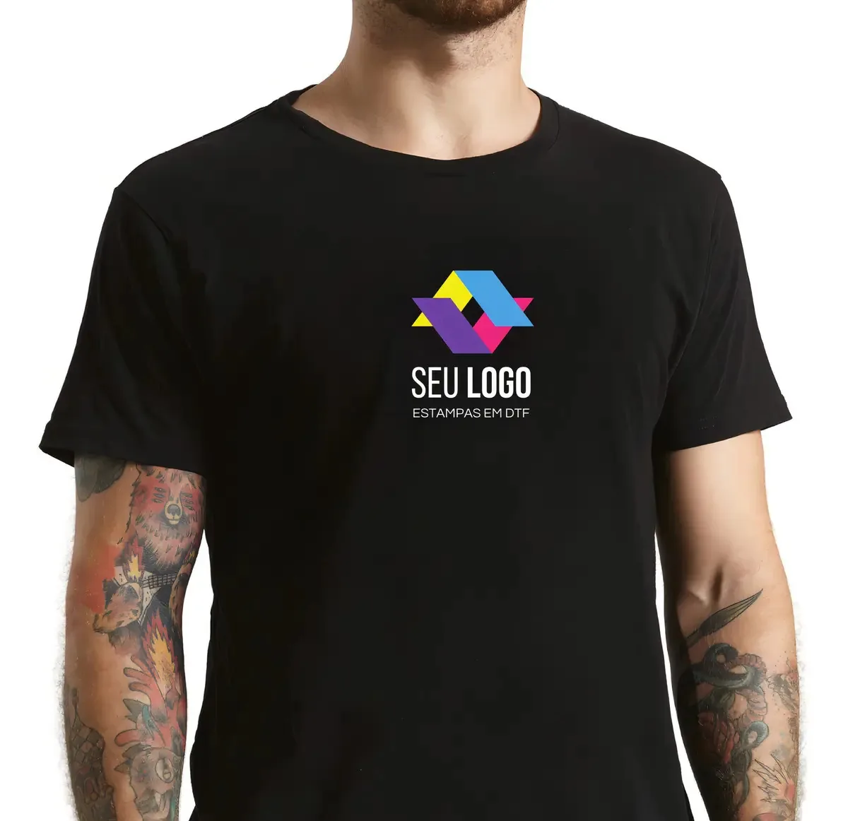 500 Logotipo Termocolante 10x10cm Dtf Têxtil Uniforme Roupa
