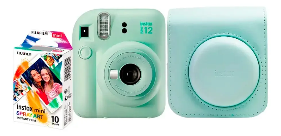 Kit Camera Instax Mini 12 Bolsa Verde Art