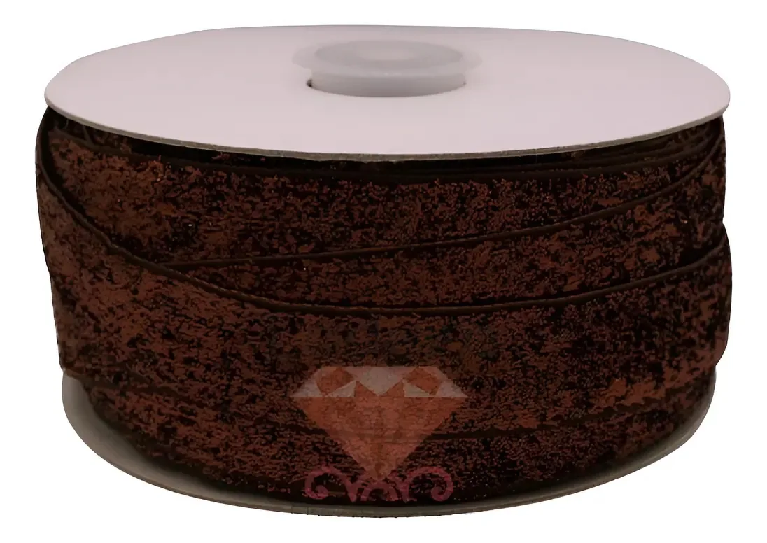 Fita Lurex Com Glitter 20mm Rolo Com 22 Metros - Armarinho Cor 013 - Marrom 13