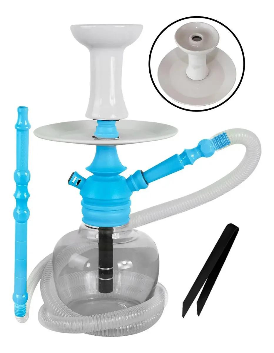 Narguile Completo Mini Monster Diversas Cores - Cor Azul Bebê