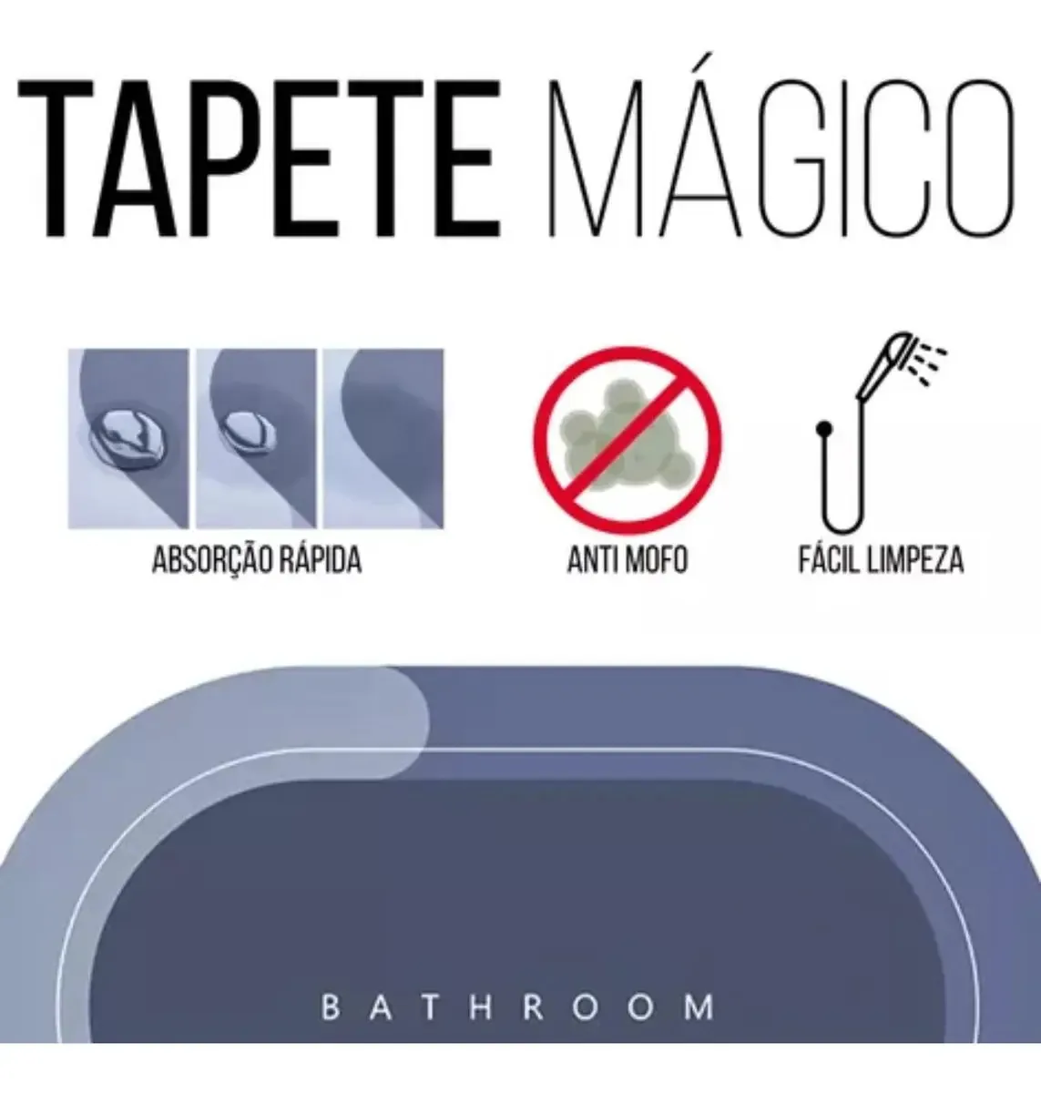 Tapete Antiderrapante Absorção Rápida - Proteção E Conforto