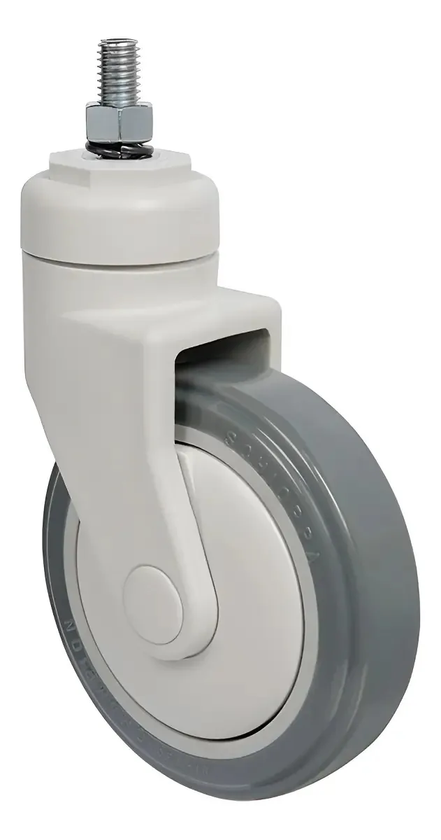 Rodízio Giratório Espiga 6" PVC 130kg Schioppa Móveis Camas Hospitalares