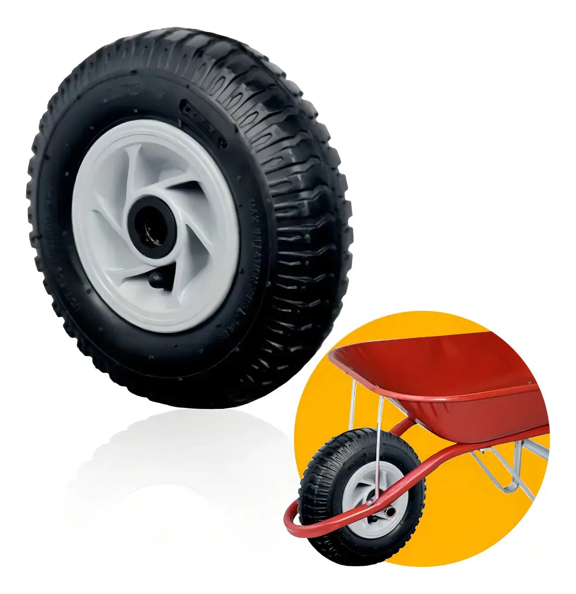 Roda Pneumática Para Carrinhos De Mão 215 Mm 2 Unidades